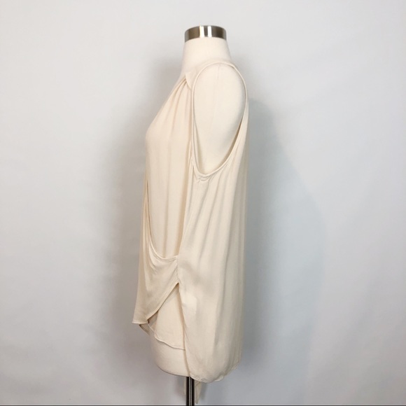 FifteenTwenty Faux Wrap Sheer Ivory Tank Small - Picture 4 of 8